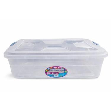 Imagem de Caixa Organizadora Transparente 28Litros Com Trava Multiuso - Uninjet