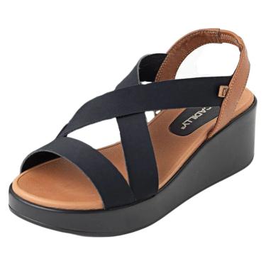 Imagem de Sandalia Feminina Anabela Salto Medio Moderno Piccadilly