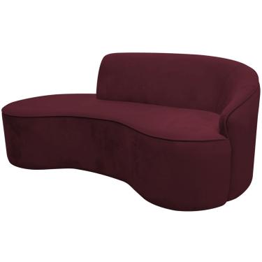 Imagem de Sofá Curvo 02 Lugares 150cm Eron Braço Esquerdo Veludo Vermelho - Nexta Casa