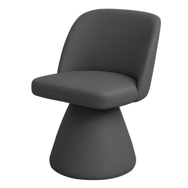 Imagem de Cadeira De Jantar Base Giratória Liz Corano Cinza Escuro - Nexta Casa