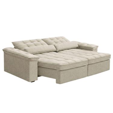 Imagem de Sofá Retrátil E Reclinável 3 Lugares 2,10m Sole Bege