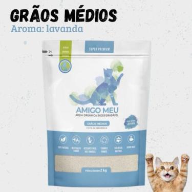 Imagem de Areia Sanitária para Gatos de Mandioca Biodegradável 2kg - Amigo Meu  