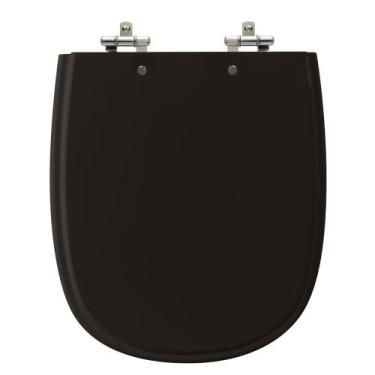 Imagem de Assento Sanitário Sabatini Preto Tampa para Vaso Icasa de Madeira Laqu