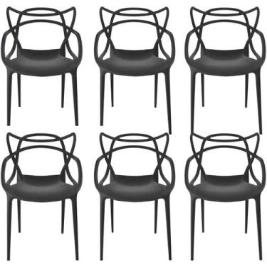 Imagem de Kit 6 Cadeiras Allegra Design Preto Sala Cozinha Jantar - EVOLUX