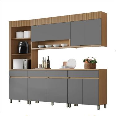 Imagem de Cozinha 5 Pecas 8 portas 4 Gavetas Torre Angular Realeza Premium 265 cm MDF Nesher