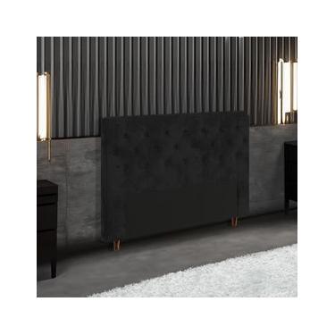 Imagem de Cabeceira para Cama Box Casal Portobel Marcela com Revestimento em Suede