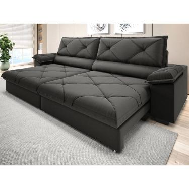 Imagem de Sofá com Carregador USB e Molas no Assento Retrátil Reclinável Maestro 2,10m Velosuede - NETSOFAS