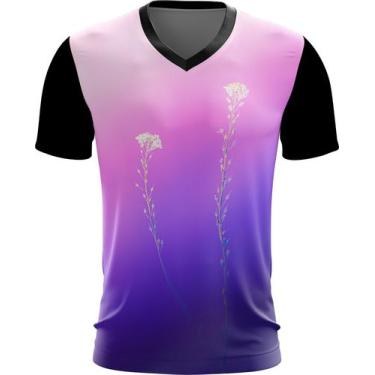 Imagem de Camiseta Gola V Dryfit Flor Gypsophila Purple Gips filas 1v - Kasubeck