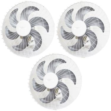 Imagem de Kit 3 Ventiladores Parede 50cm 200W Industrial Turbo Turbão 6 Pás Bivo