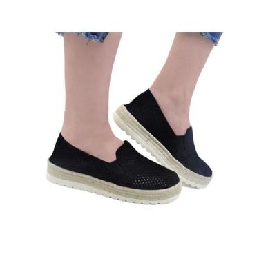 Imagem de Sapatilha Valentina Espadrille 396169 Preto, 37, Preto