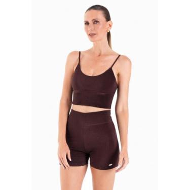 Imagem de Top comfy canelado marrom - Silvia Schaefer Beachwear, P