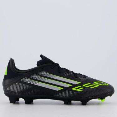Imagem de Chuteira Adidas F50 League FG/MG Campo Preto e Verde, 42