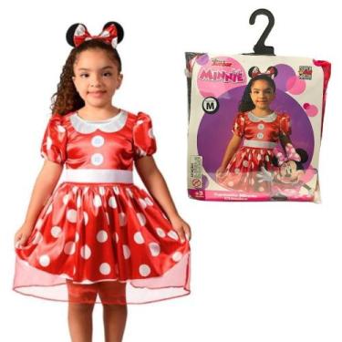 Imagem de Fantasia Infantil Minnie Clássica Vestido Vermelho Novabrink - Novabri