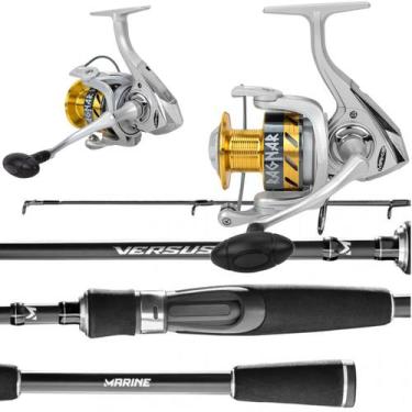 Imagem de Kit Pesca Vara 2pts 12 25lb Molinete Alumínio - Makis Fishing, Ragnar 