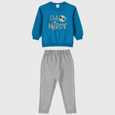 Imagem de Conjunto Infantil Menino Malwee em Moletom Eu sou Feliz