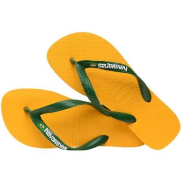 Imagem de Chinelo Havaianas Brasil Logo - Amarelo Pop, 33/34, Amarelo, Masculino