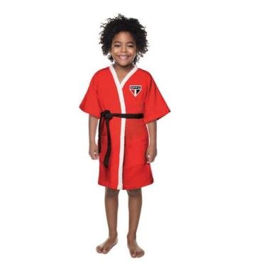 Imagem de Roupão Infantil Quimono Aveludado São Paulo - Lepper, Vermelho, P