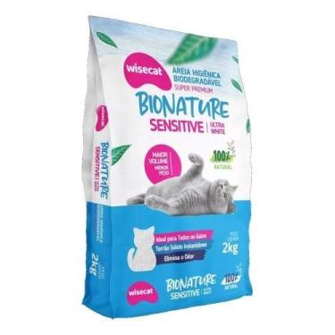 Imagem de Bionature areia higiênica para gatos biodegradável wisecat sensitive 2