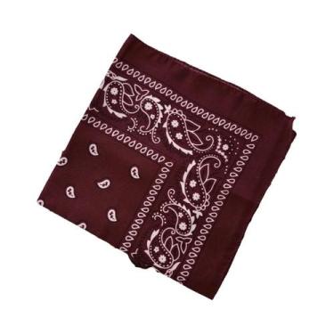 Imagem de Bandana Unissex Estampada Paisley Para Cabelo, Lenço Quadrado Esportiv