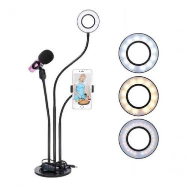 Imagem de Ring Light Iluminador Led Com Suporte De Celular Microfone - OEM