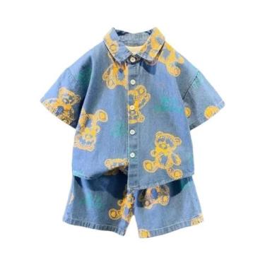 Imagem de Conjuntos De Roupas De Verão Em Denim Para Meninos De 2 a 6 Anos, Cami