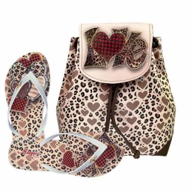 Imagem de Kit Bolsa Infantil Chinelo Juvenil Love Magicc Bolsas, 37/38