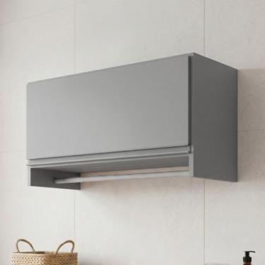 Imagem de Armário Multiuso Aéreo Cabideiro Grécia L03 Cinza - Lyam - Lyam Decor