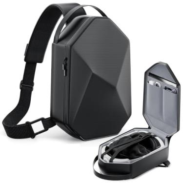 Imagem de Estojo de transporte para Meta Quest 3/Quest 2/Vision Pro, estojo de viagem rígido compatível com Kiwi Design/BOBOVR Elite, alça de bateria e acessórios de controladores, mochila de ombro crossbody