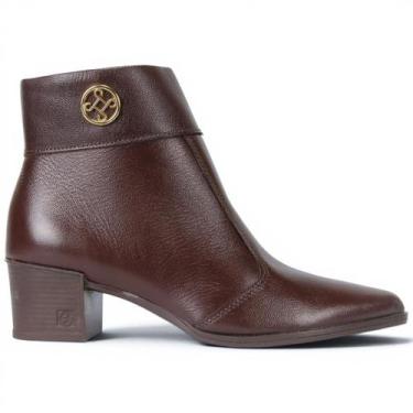 Imagem de Bota Feminina Pegada 280512 Couro Legítimo Salto Bloco, Pinhao, 35