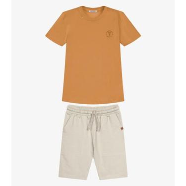 Imagem de Conjunto Infantil Camiseta Com Bermuda Trick Nick Marrom, 6, Marrom