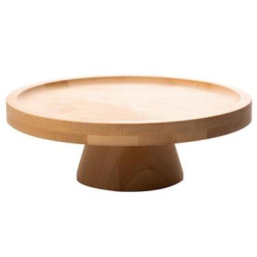Imagem de Prato para bolo de bambu com pé Lyor 20x7