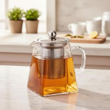 Imagem de Chaleira Com Infusor Para Chá Vidro Borossilicato Doppio 550ml Hauskra