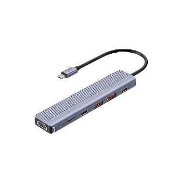 Imagem de Hub USB Mtek DS-61TC 6 em 1 USB-C HDMI - Cinza