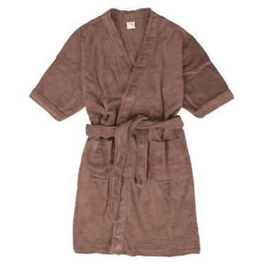 Imagem de Roupão de Microfibra Kimono G Atlântica Unissex, Chocolate