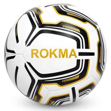 Imagem de Bola Society Rokma Speed Oficial Jogo, Branco, Preto, Dourado
