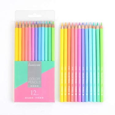 Imagem de 12 lápis de cor Macaron para meninas e estudantes