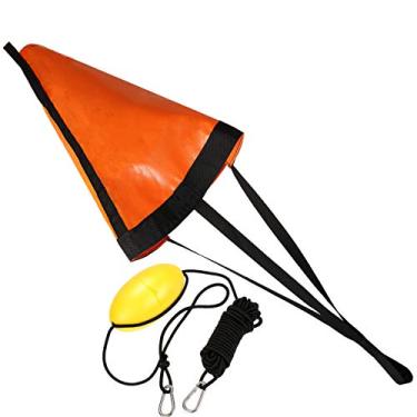 Imagem de MOOCY Meia Sea Anchor Drift, 61 cm/81.3 cm/106.7 cm Âncora de deriva de paraquedas com arnês para barco marítimo/iate/jet ski/inflável/barco a vela, Laranja