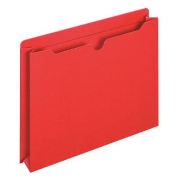 Imagem de Capas de arquivo Globe-Weis/Pendaflex, expansão de 5 cm, tamanho carta, vermelho, 50 jaquetas por pacote (B3043DTRED)