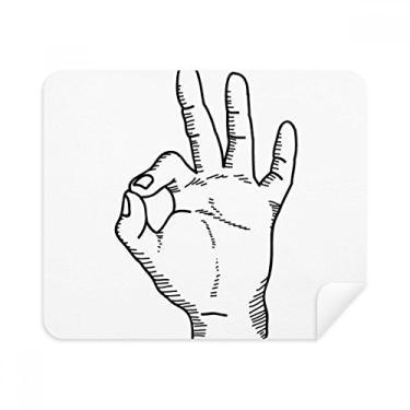 Imagem de 2 peças de tecido de camurça com estampa de gesto OK