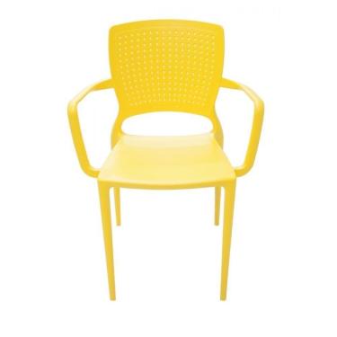 Imagem de Cadeira Safira com Braços Encosto Fechado Amarelo Tramontina