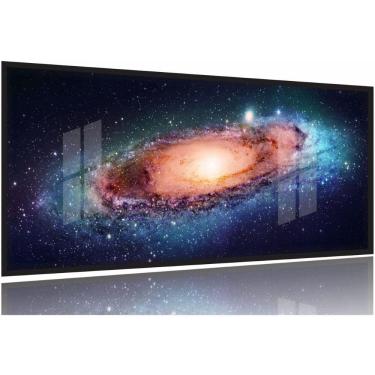 Imagem de Quadro Decorativo Paisgem Do Espaço Galáxia Tecido 130x60 Moldura Preta 2x2