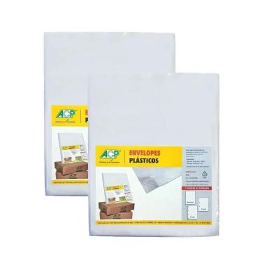 Imagem de Envelope Fichário Saco Plástico Acp 23X31Cm 4 Furos Kit 2