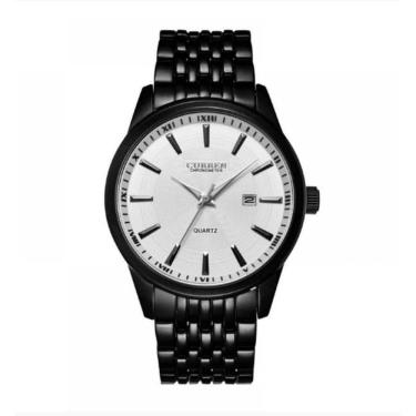Imagem de Relógio masculino social curren 8052 preto branco analógico