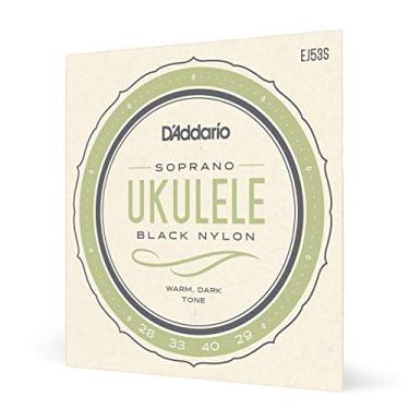 Imagem de D'Addario Cordas de Ukulele Soprano, nylon preto, EJ53S, conjunto de 4 cordas, pacote com 1