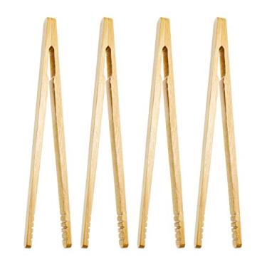 Imagem de Shapenty Aperitivo para Torradeira de Bambu de 7 polegadas para Torrada de Pão, Azeitonas, Salada de Frutas, Bacon, Carne, Queijo, Chá e Natal Suprimentos para Festa de Casamento, 4 peças