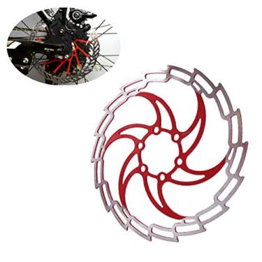 Imagem de Yajun Rotores de freio a disco de bicicleta MTB rotor flutuante de aço inoxidável 160/180MM 6 parafusos peças de bicicleta 44mm super leve, vermelho, 180mm