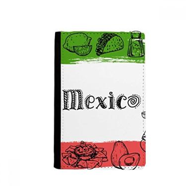 Imagem de Porta-passaporte Mexico Cuisine Cactus esboço porta-passaporte Notecase Burse capa carteira porta-cartão, Multicolor
