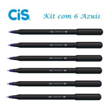 Imagem de Caneta Esferográfica Pentonic 0,7 Cis - Kit Com 6 Azuis