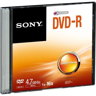 Imagem de DVD-R 16X 120MIN 4.7GB Slim Case Un Sony