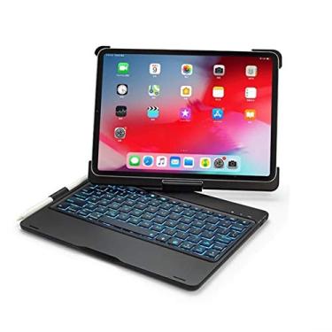 Imagem de Capa com teclado retroiluminado giratório 360 para iPad Pro 11 polegadas 2020 2ª Geração, 360 Retroiluminado com 7 cores suporte para Apple Pencil Charging para iPad Pro 11 polegadas 2ª geração, Preto